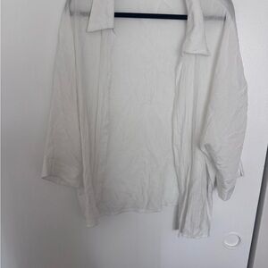 Sheer White Button-Up Blouse